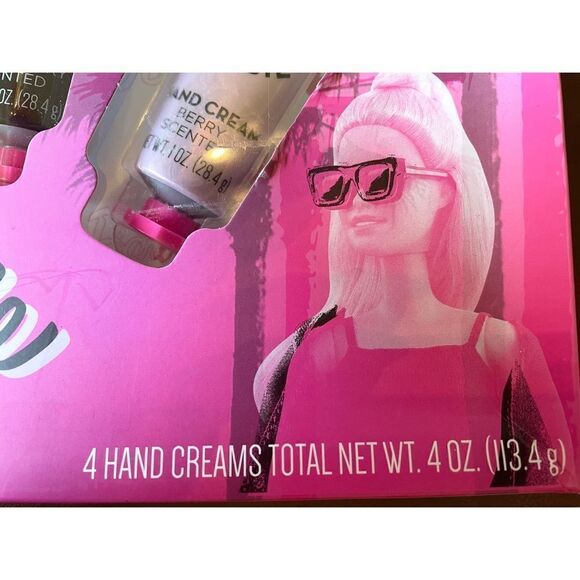 New Barbie Hand Cream Set of 4: Vanilla, Cherry Blossom,Strawberry& Berry Scent - Picture 3 of 6